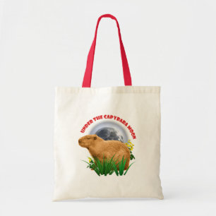 Under the Capybara Moon Funny Capybara Tote Bag