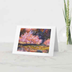 "UNder the Cherry Blossoms"- Watercolor CARD