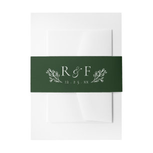Under the Christmas Mistletoe Wedding Invitation Belly Band