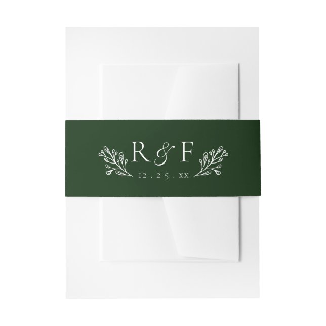 Under the Christmas Mistletoe Wedding Invitation Belly Band (Front Example)