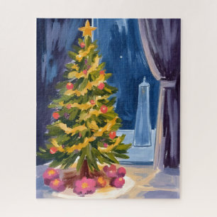 Under the Christmas Tree Watercolor Jigsaw Puzzle