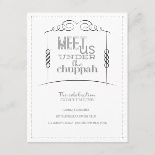 Under the Chuppah Jewish Wedding Reception Card