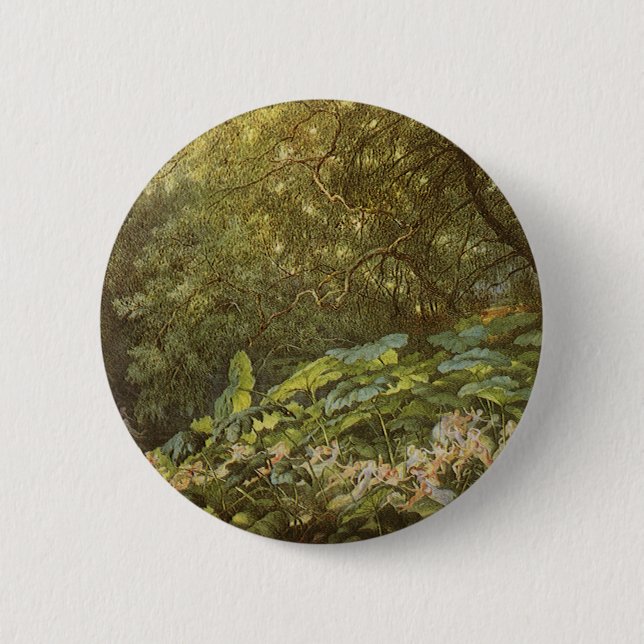 Under the Dock Leaves by Richard Doyle, Fairy Art 2 Inch Round Button (Front)