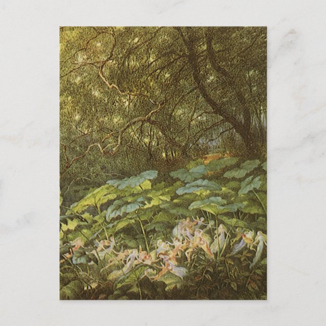 Under the Dock Leaves by Richard Doyle, Fairy Art Postcard (Front)