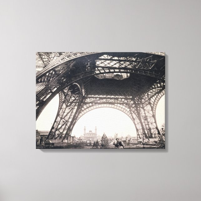 Under the Eiffel Tower, before ascending, from 'L' Canvas Print (Front)