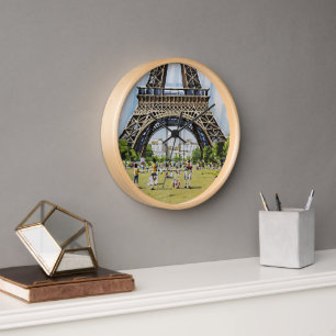  Under the Eiffel Tower – Hand-Drawn Sketch Art Clock