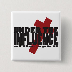 Under the Influence Cross Button Christian Design