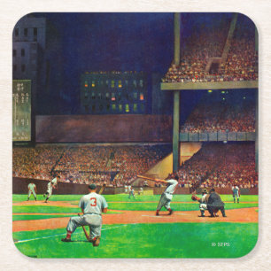 Under The Lights by John Falter Square Paper Coaster