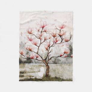 Under The Magnolia Tree Fleece Blanket
