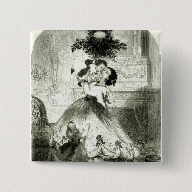 Under the Mistletoe' 2 Inch Square Button (Front)