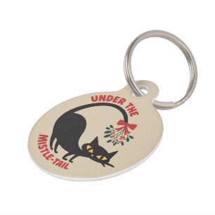Under the Mistletoe Catmas Retro Midcentury Cat Pet Tag