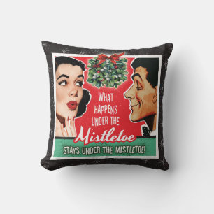 Under The Mistletoe Throw Pillow