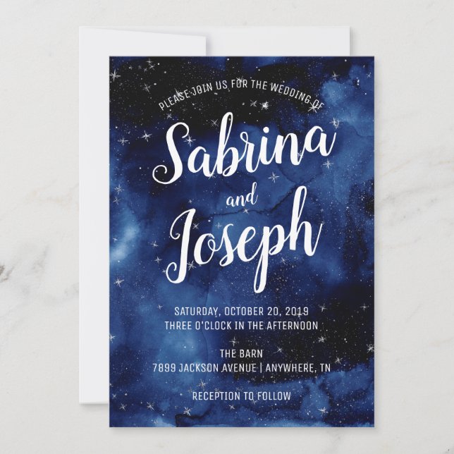 Under the Night Sky Wedding Invitation (Front)