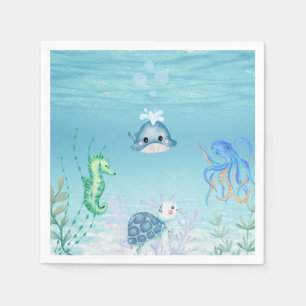 Under the ocean baby shower  napkin