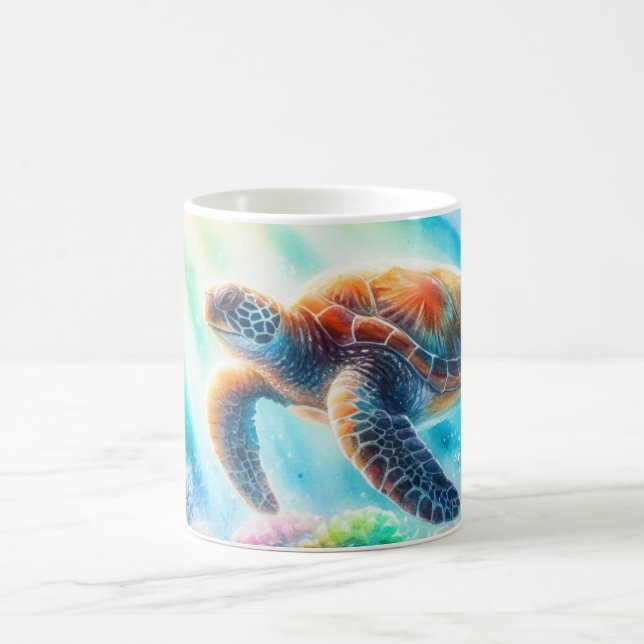 Under the ocean sea turtle coffee mug (Center)