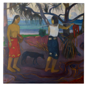Under the Pandanus, 1891 (oil on canvas) Tile