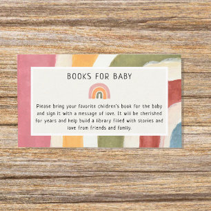Under the Rainbow Book for Baby Boho Baby Shower Enclosure Card