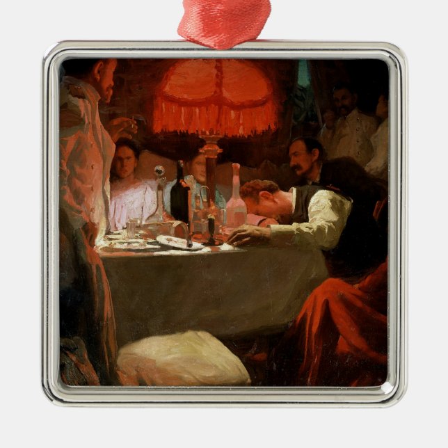 Under the Red Light, c.1910 Metal Ornament (Front)