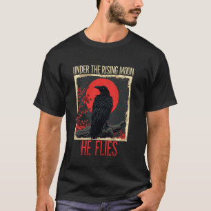 Under The Rising Moon Japanese Bird Black Raven Vi T-Shirt