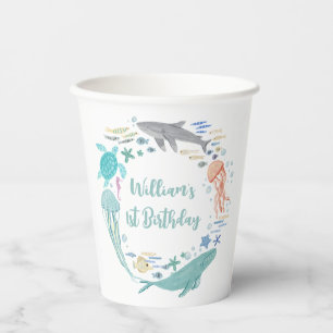 Under The Sea 1st Birthday  Paper Cups