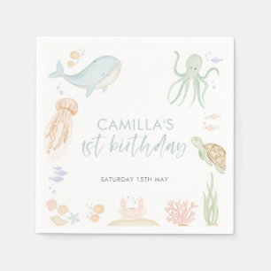 Under The Sea 1st Birthday Sea Animal Napkin