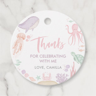 Under The Sea 1st Birthday Thank You Girl Favour Tags
