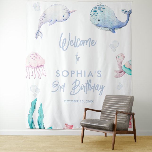 Under the Sea 3rd Birthday  Tapestry (In Situ)