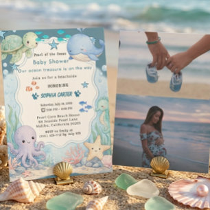 Under The Sea Aesthetic Baby Shower Invitation