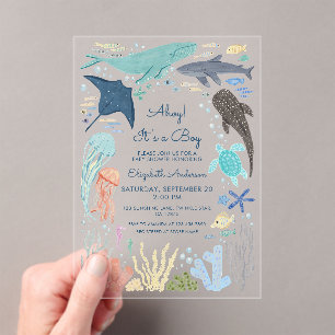 Under The Sea Ahoy! It’s a Boy Acrylic Invitations