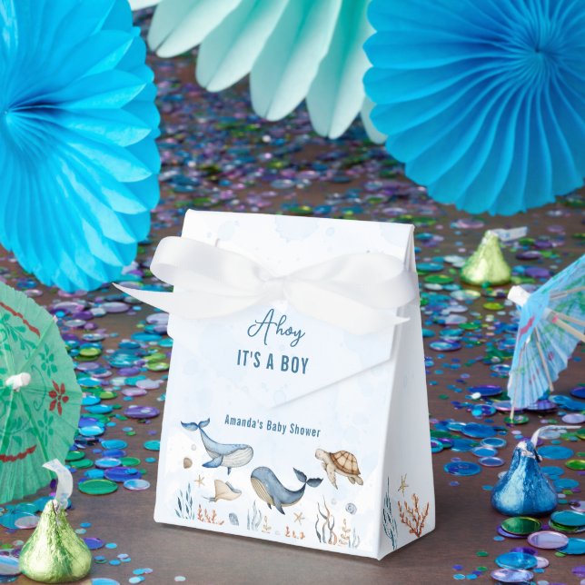 Under the sea Ahoy It's a Boy Baby Shower Favor Box (Party)
