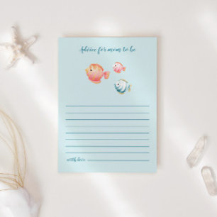 Under The Sea Animals Baby Shower Advice For Mom Enclosure Card