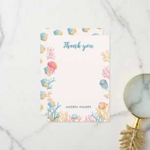 Under The Sea Animals Baby Shower Thank You Card