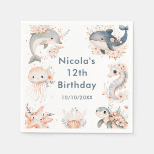 Under The Sea Animals Birthday Party Napkin