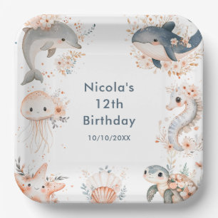 Under The Sea Animals Birthday Party Paper Plate