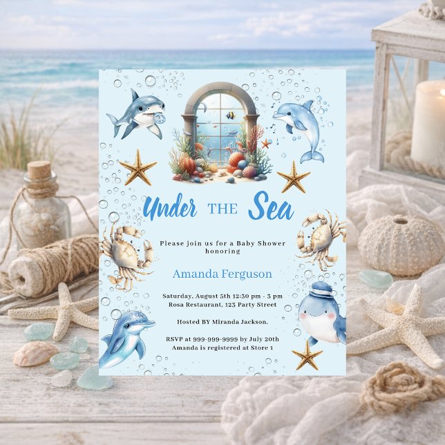 Under the sea animals boy Baby Shower invitation (Creator Uploaded)