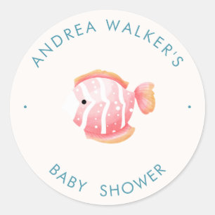 Under The Sea Animals Colourful Baby Shower Classic Round Sticker