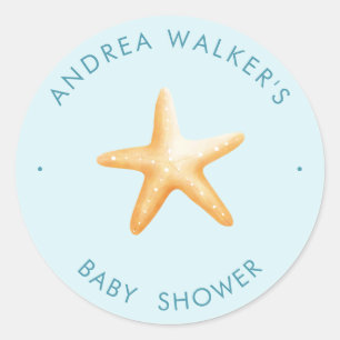 Under The Sea Animals Colourful Baby Shower Classic Round Sticker