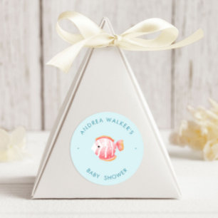 Under The Sea Animals Colourful Baby Shower  Classic Round Sticker