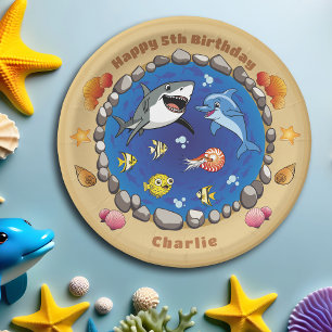 Under the Sea Animals Cute Cartoon Ocean Party Paper Plate
