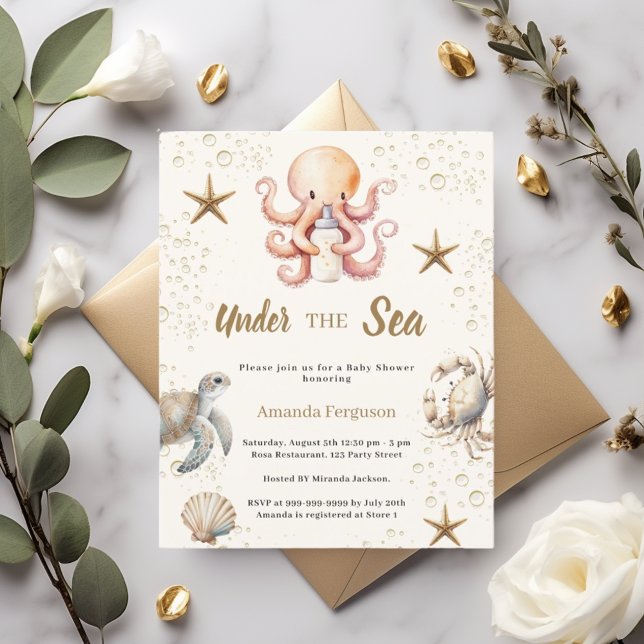 Under the sea animals girl Baby Shower invitation (Creator Uploaded)
