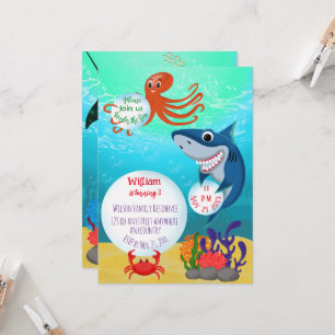Under The Sea Animals Invite for a Birthday Party
