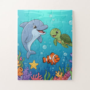 Under the Sea Animals Kids Puzzle   Dolphin Turtle