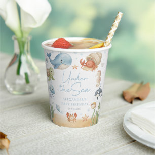 Under The Sea Animals Ocean Birthday Paper Cups
