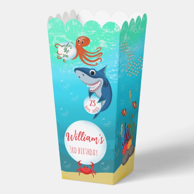 Under the Sea Animals Water Bubbles Favor Box (Front)