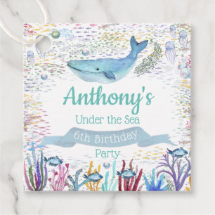 Under The Sea Any Age Birthday Favour Tags