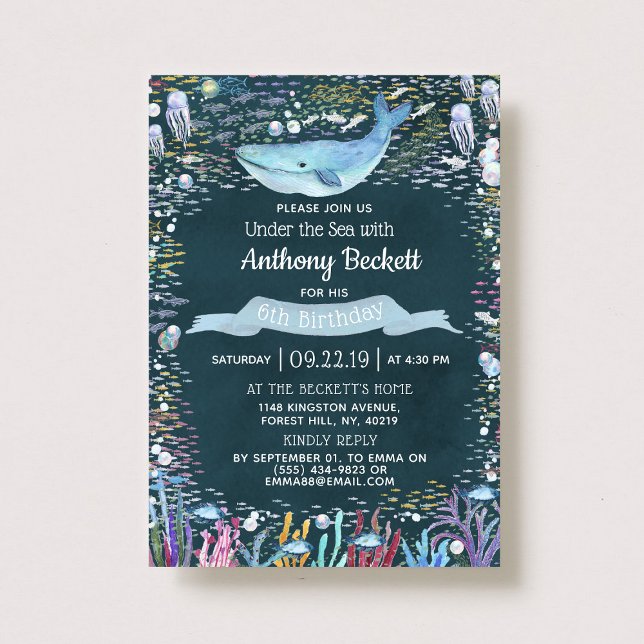Under The Sea Any Age Birthday Invitations (Creator Uploaded)
