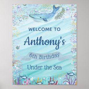 Under The Sea Any Age Birthday Welcome Sign