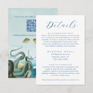 Under the Sea Aquarium Wedding Details Enclosure Card