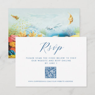 Under the Sea Aquarium Wedding QR RSVP Enclosure Card