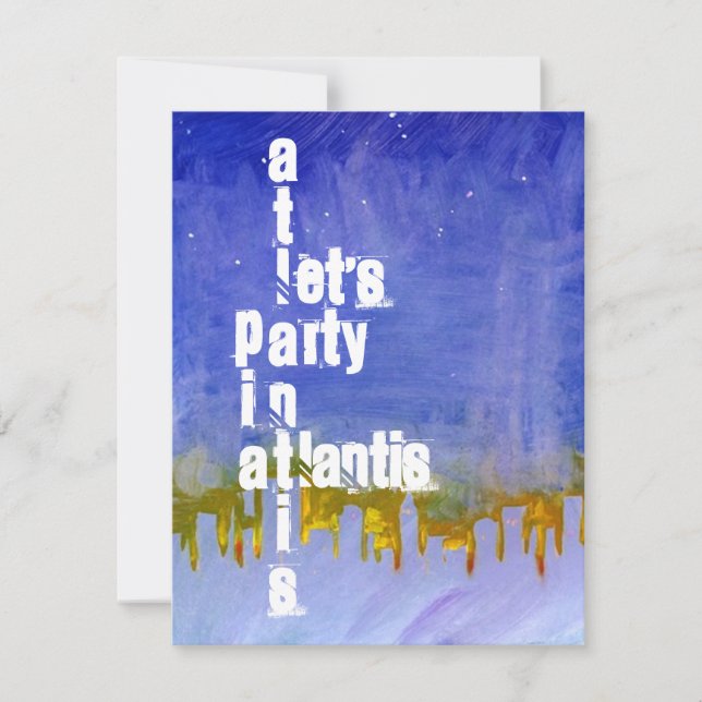 "UNDER THE SEA" ATLANTIS THEMED PARTY INVITATION (Front)